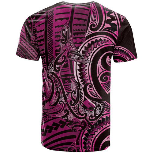 New Zealand Hammerhead Shark T Shirt Maori Haehae Mangopare Pink - Aussie Hoodie