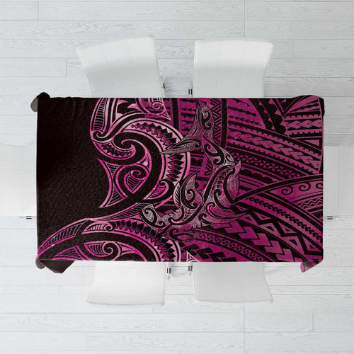New Zealand Hammerhead Shark Tablecloth Maori Haehae Mangopare Pink - Aussie Hoodie