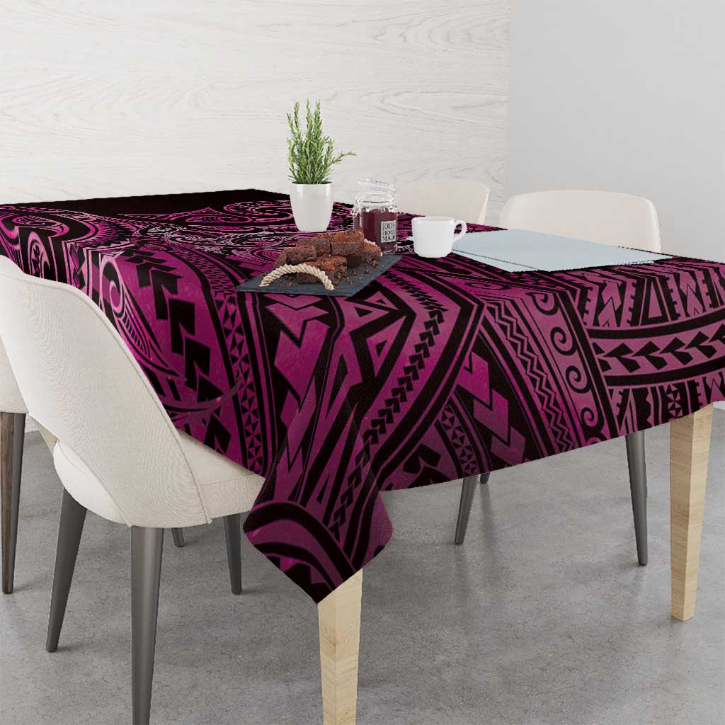 New Zealand Hammerhead Shark Tablecloth Maori Haehae Mangopare Pink - Aussie Hoodie