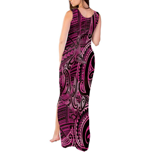 New Zealand Hammerhead Shark Tank Maxi Dress Maori Haehae Mangopare Pink - Aussie Hoodie