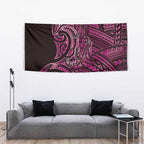 New Zealand Hammerhead Shark Tapestry Maori Haehae Mangopare Pink - Aussie Hoodie