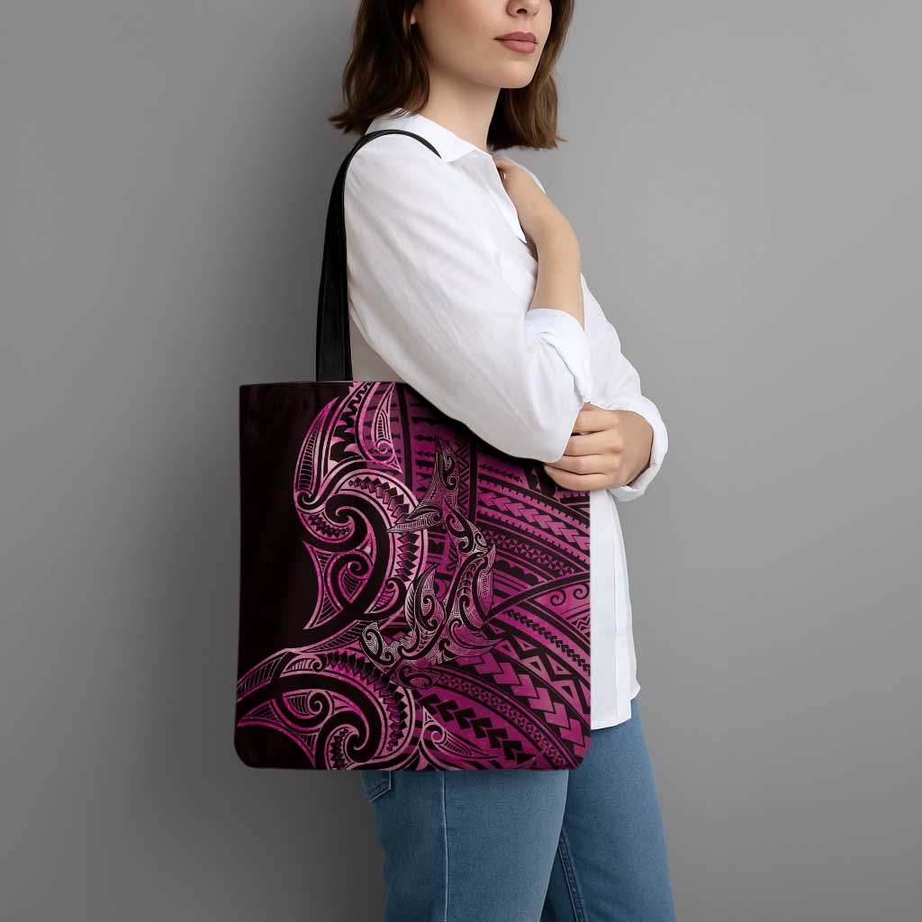 New Zealand Hammerhead Shark Tote Bag Maori Haehae Mangopare Pink - Aussie Hoodie