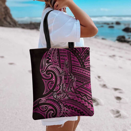 New Zealand Hammerhead Shark Tote Bag Maori Haehae Mangopare Pink - Aussie Hoodie