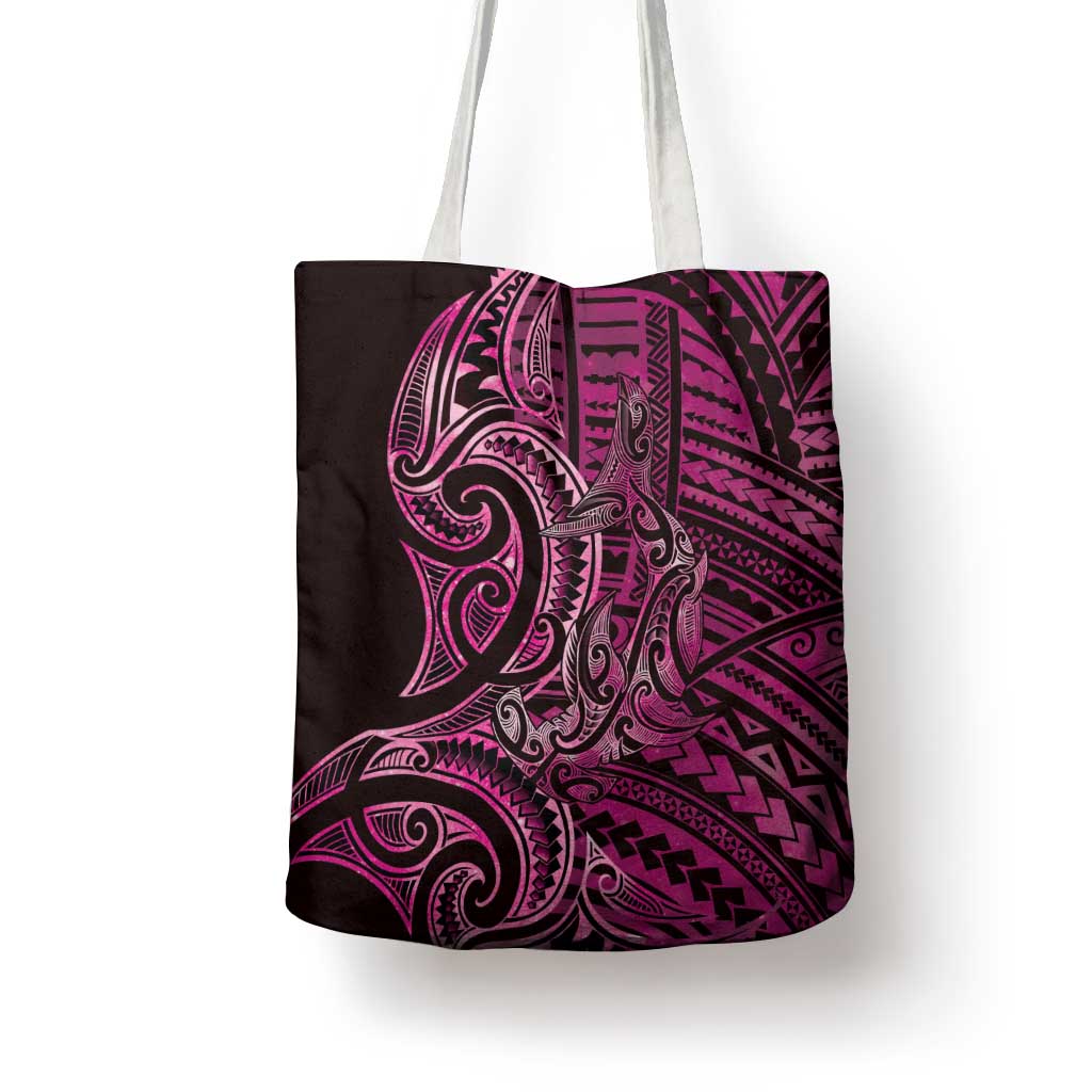 New Zealand Hammerhead Shark Tote Bag Maori Haehae Mangopare Pink - Aussie Hoodie