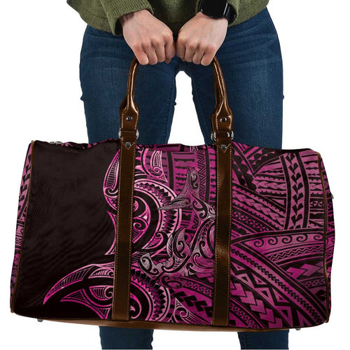 New Zealand Hammerhead Shark Travel Bag Maori Haehae Mangopare Pink - Aussie Hoodie