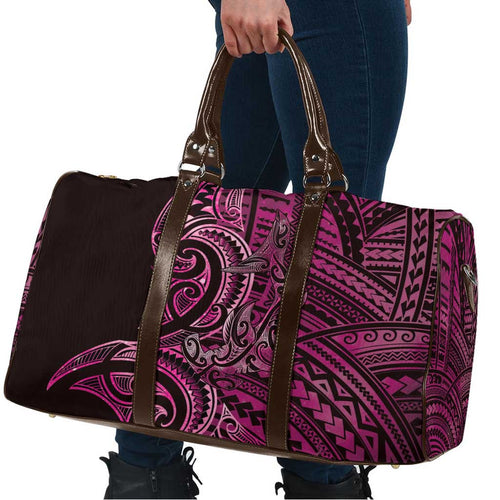 New Zealand Hammerhead Shark Travel Bag Maori Haehae Mangopare Pink - Aussie Hoodie