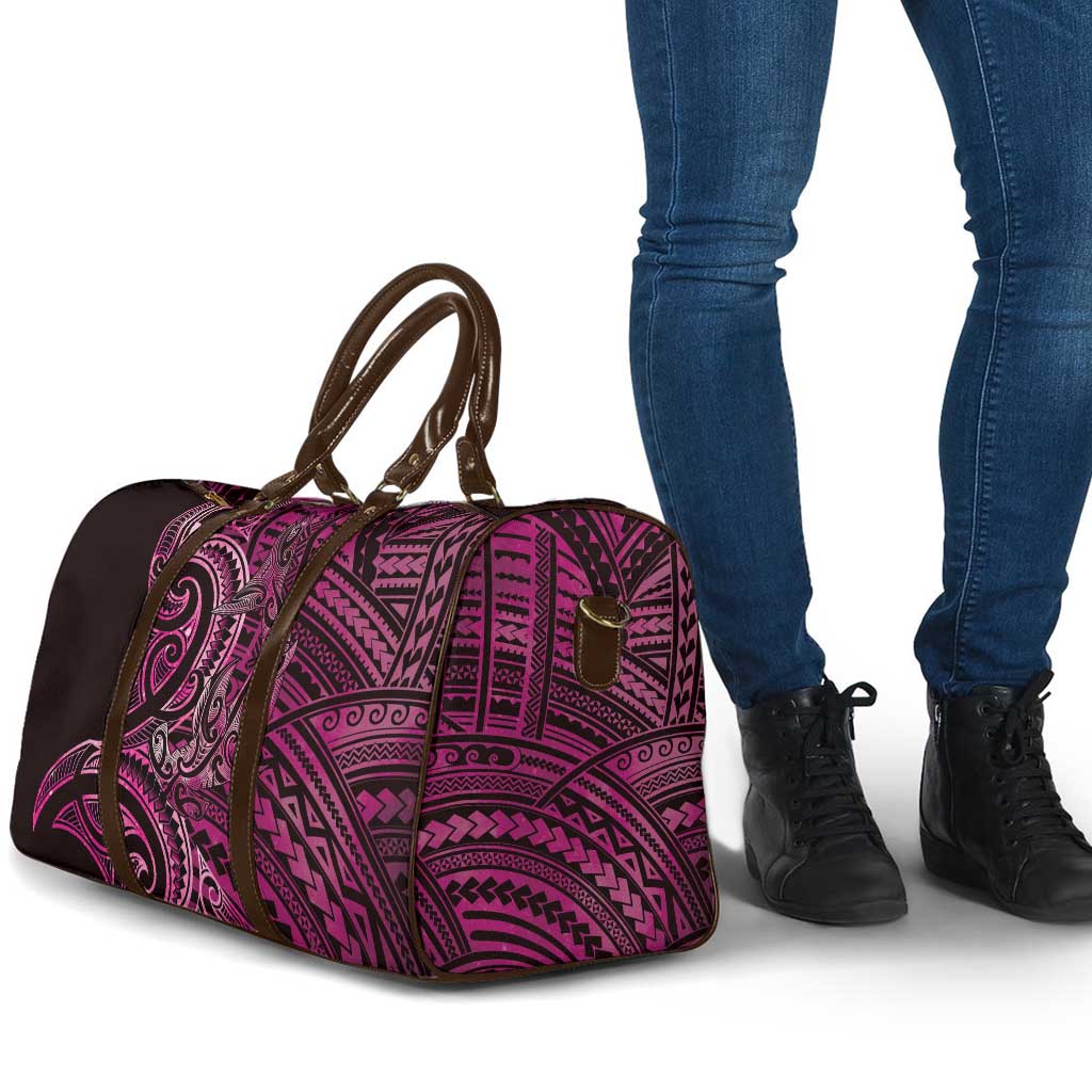 New Zealand Hammerhead Shark Travel Bag Maori Haehae Mangopare Pink - Aussie Hoodie