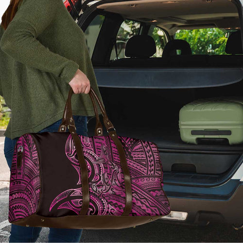 New Zealand Hammerhead Shark Travel Bag Maori Haehae Mangopare Pink - Aussie Hoodie