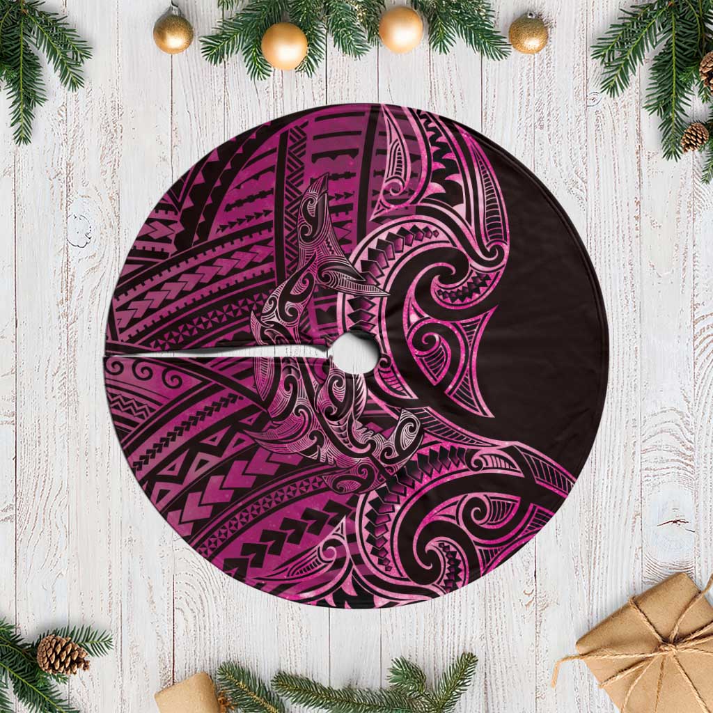 New Zealand Hammerhead Shark Tree Skirt Maori Haehae Mangopare Pink - Aussie Hoodie