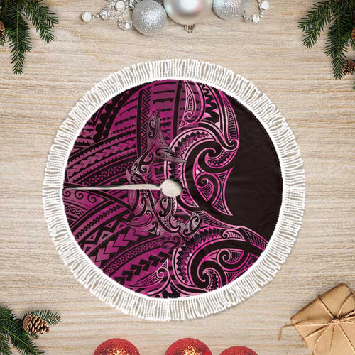 New Zealand Hammerhead Shark Tree Skirt Maori Haehae Mangopare Pink - Aussie Hoodie