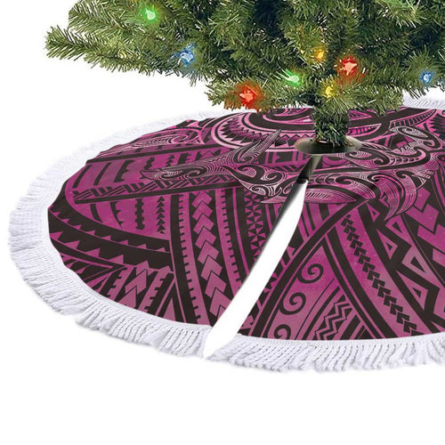 New Zealand Hammerhead Shark Tree Skirt Maori Haehae Mangopare Pink - Aussie Hoodie