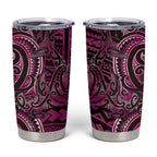 New Zealand Hammerhead Shark Tumbler Cup Maori Haehae Mangopare Pink - Aussie Hoodie