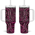 New Zealand Hammerhead Shark Tumbler With Handle Maori Haehae Mangopare Pink - Aussie Hoodie
