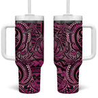New Zealand Hammerhead Shark Tumbler With Handle Maori Haehae Mangopare Pink - Aussie Hoodie