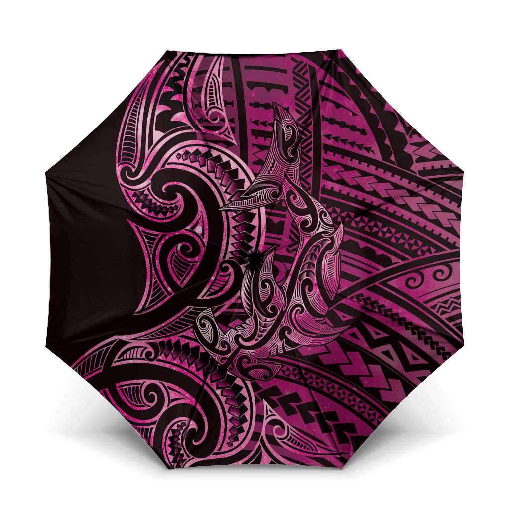 New Zealand Hammerhead Shark Umbrella Maori Haehae Mangopare Pink - Aussie Hoodie