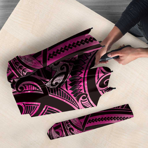 New Zealand Hammerhead Shark Umbrella Maori Haehae Mangopare Pink - Aussie Hoodie