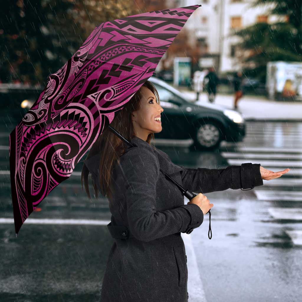 New Zealand Hammerhead Shark Umbrella Maori Haehae Mangopare Pink - Aussie Hoodie