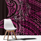 New Zealand Hammerhead Shark Window Curtain Maori Haehae Mangopare Pink - Aussie Hoodie
