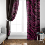 New Zealand Hammerhead Shark Window Curtain Maori Haehae Mangopare Pink - Aussie Hoodie