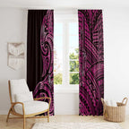 New Zealand Hammerhead Shark Window Curtain Maori Haehae Mangopare Pink - Aussie Hoodie
