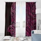 New Zealand Hammerhead Shark Window Curtain Maori Haehae Mangopare Pink - Aussie Hoodie