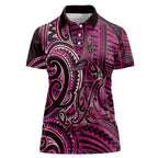New Zealand Hammerhead Shark Women Polo Shirt Maori Haehae Mangopare Pink - Aussie Hoodie