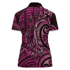 New Zealand Hammerhead Shark Women Polo Shirt Maori Haehae Mangopare Pink - Aussie Hoodie