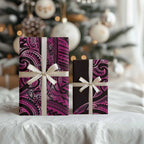 New Zealand Hammerhead Shark Wrapping Paper Maori Haehae Mangopare Pink - Aussie Hoodie