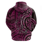 New Zealand Hammerhead Shark Zip Hoodie Maori Haehae Mangopare Pink - Aussie Hoodie