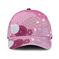 Pink Japanese Traditional Motifs Classic Cap Palaka With Asanoha Seigaiha Sakura - Aussie Hoodie