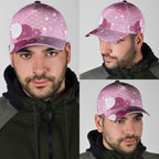 Pink Japanese Traditional Motifs Classic Cap Palaka With Asanoha Seigaiha Sakura - Aussie Hoodie