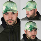 Green Japanese Traditional Motifs Classic Cap Palaka With Asanoha Seigaiha Sakura - Aussie Hoodie