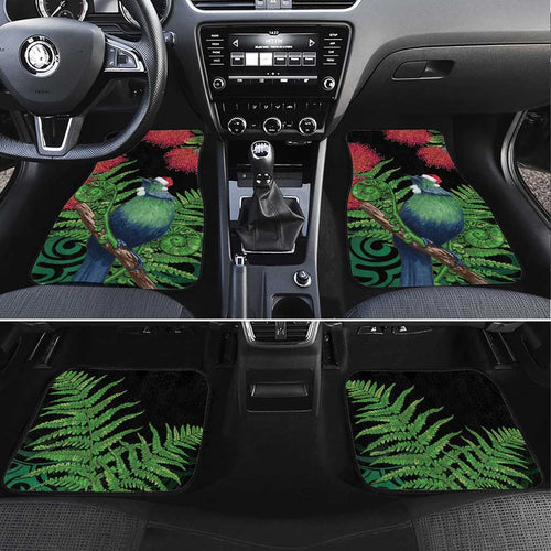 New Zealand Tui Bird Christmas Car Mats Maori Fern Mix Pohotukawa