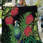 New Zealand Tui Bird Christmas Quilt Maori Fern Mix Pohotukawa