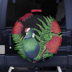 New Zealand Tui Bird Christmas Spare Tire Cover Maori Fern Mix Pohotukawa