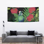 New Zealand Tui Bird Christmas Tapestry Maori Fern Mix Pohotukawa