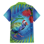 New Zealand Takahe Christmas Family Matching Mermaid Dress and Hawaiian Shirt Maori Fern Mix Pohotukawa