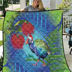 New Zealand Takahe Christmas Quilt Maori Fern Mix Pohotukawa