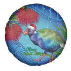 New Zealand Takahe Christmas Spare Tire Cover Maori Fern Mix Pohotukawa