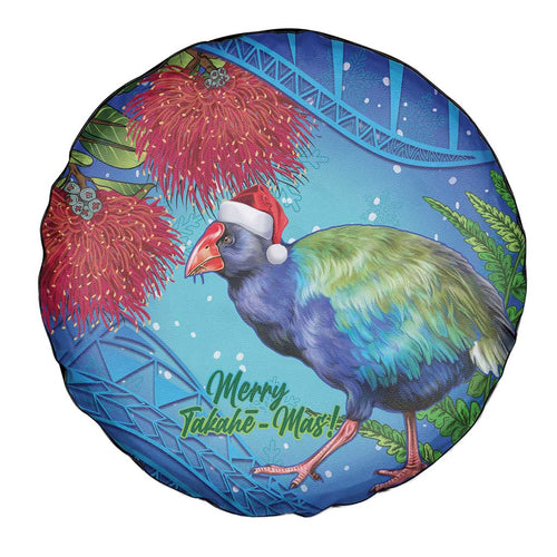 New Zealand Takahe Christmas Spare Tire Cover Maori Fern Mix Pohotukawa