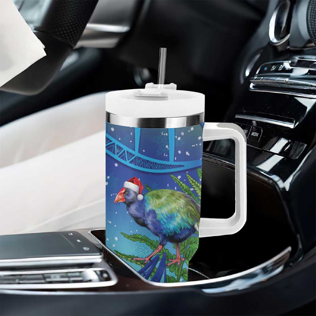 New Zealand Takahe Christmas Tumbler With Handle Maori Fern Mix Pohotukawa