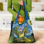 Personalised Jumping Kakapo Christmas Grocery Bag New Zealand Fern - Starry Night Style