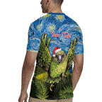 Personalised Jumping Kakapo Christmas Rugby Jersey New Zealand Fern - Starry Night Style