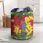 Australia Gang-gang Cockatoo Christmas Laundry Basket Callocephalon Fimbriatum Golden Wattle Red - Aussie Hoodie