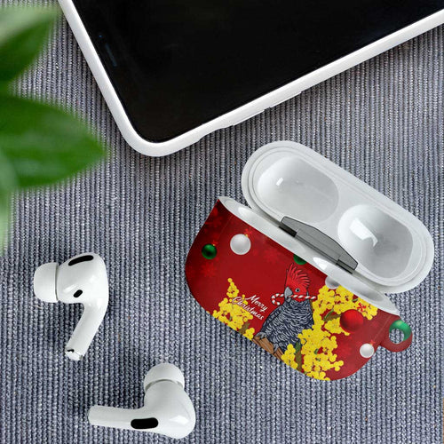 Australia Gang-gang Cockatoo Christmas AirPods Case Callocephalon Fimbriatum Golden Wattle Red - Aussie Hoodie