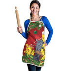 Australia Gang-gang Cockatoo Christmas Apron Callocephalon Fimbriatum Golden Wattle Red - Aussie Hoodie