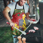 Australia Gang-gang Cockatoo Christmas Apron Callocephalon Fimbriatum Golden Wattle Red - Aussie Hoodie