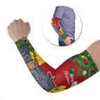 Australia Gang-gang Cockatoo Christmas Arm Sleeves Callocephalon Fimbriatum Golden Wattle Red - Aussie Hoodie