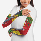 Australia Gang-gang Cockatoo Christmas Arm Sleeves Callocephalon Fimbriatum Golden Wattle Red - Aussie Hoodie