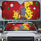 Australia Gang-gang Cockatoo Christmas Auto Sun Shade Callocephalon Fimbriatum Golden Wattle Red - Aussie Hoodie